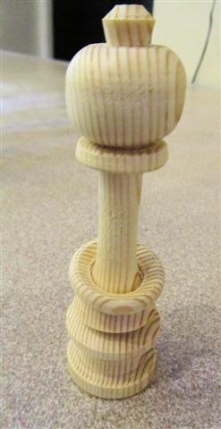 Chess piece made using only a skew chisel